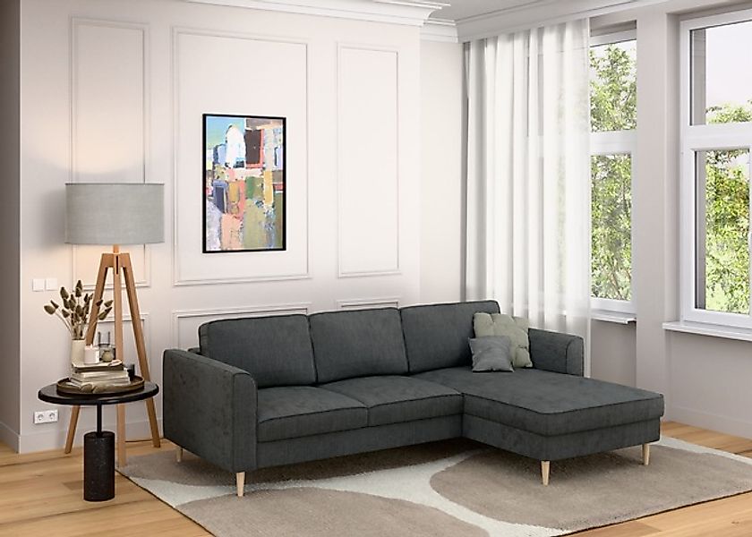 Home affaire Ecksofa »Booster, whlw. mit Schlaffunktion & Bettkasten, Fuß B günstig online kaufen