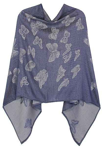 dy_mode Blusenponcho Schmetterlinge Muster Damen Poncho günstig online kaufen