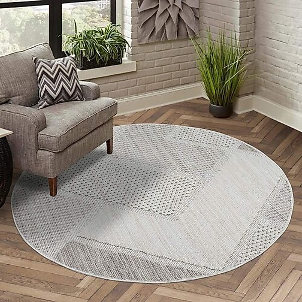 Carpet City Teppich »LINDO 8877«, rund, 11 mm Höhe, Kurzflor, Hochtief-Must günstig online kaufen