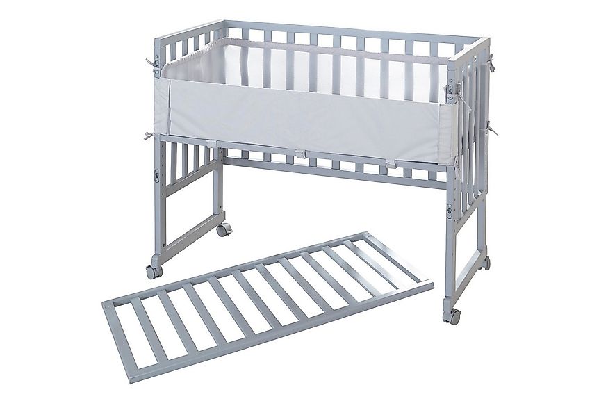 roba® Beistellbett roba Style grau, Beistellbett inkl. Matratze & Nestchen günstig online kaufen