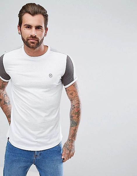 Le Breve – T-Shirt mit Raglan-Ärmeln-Weiß günstig online kaufen