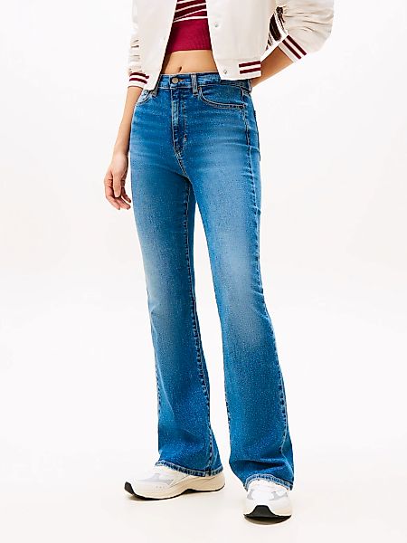 Tommy Jeans Bootcut-Jeans "SYLVIA HGH FLR" Weite Beinform und Logo Stickere günstig online kaufen