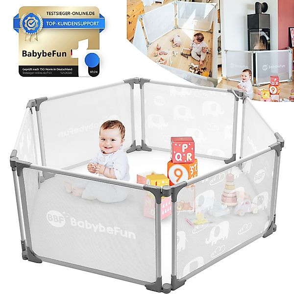 BabyBeFun Laufstall Baby faltbar [Extra Stabil] günstig online kaufen