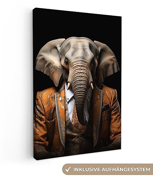 OneMillionCanvasses® Leinwandbild Elefant - Porträt - günstig online kaufen