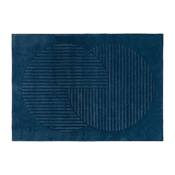 Levels Wollteppich circles blau 200 x 300cm günstig online kaufen