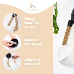 HENNEZ Toilettenpapierhalter Vintage Natur-Seil aus Jute günstig online kaufen
