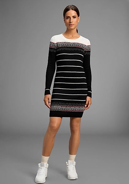 KangaROOS Strickkleid figurbetont, im Norweger-Stil, aus Baumwollmischung, günstig online kaufen