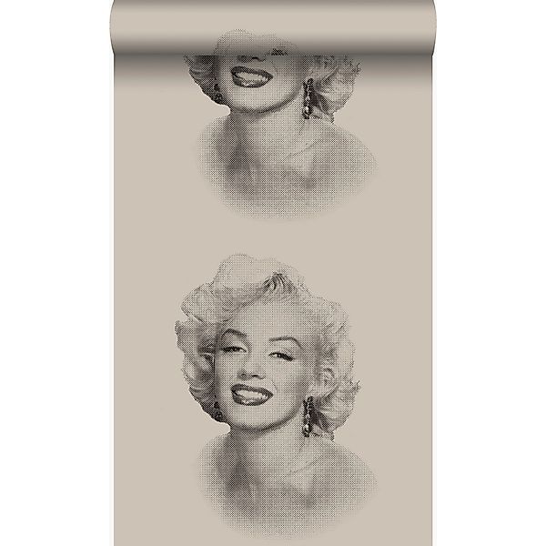 Origin Wallcoverings Tapete Marilyn Monroe Grau und Schwarz 53 cm x 10.05 m günstig online kaufen