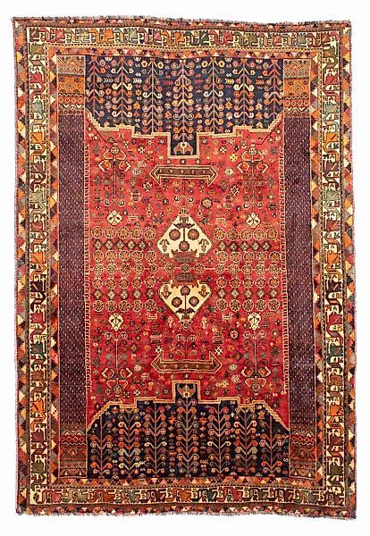 morgenland Wollteppich »Shiraz Medaillon Rosso 283 x 185 cm«, rechteckig günstig online kaufen