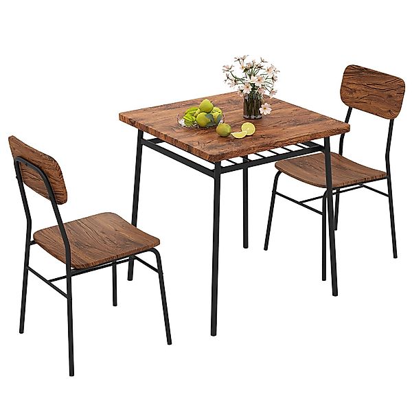 COSTWAY Essgruppe, (3-tlg), Esstisch mit 2 günstig online kaufen