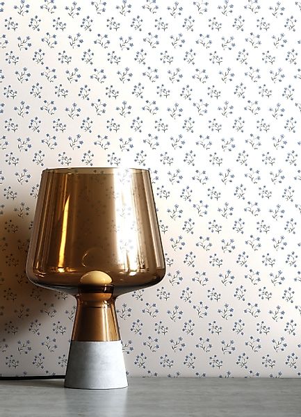 Newroom Vliestapete, Blau Tapete Floral Blumen günstig online kaufen