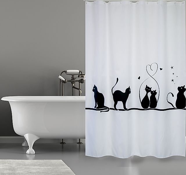 MSV Duschvorhang CAT Breite 180 cm, günstig online kaufen