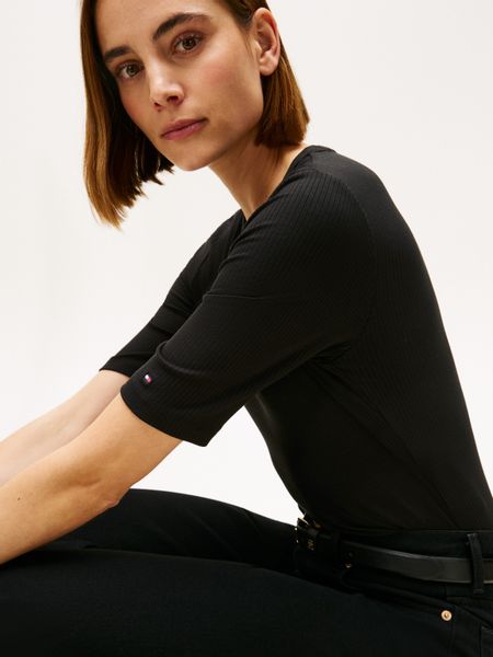 Tommy Hilfiger Kurzarmshirt SLIM 5X2 RIB günstig online kaufen
