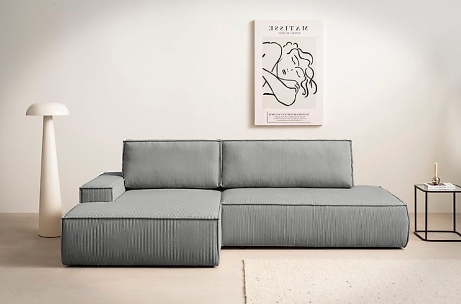 Home affaire Ecksofa »SHERWOOD, Schlafsofa in L-Form offen (275cm), Cord, L günstig online kaufen