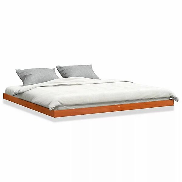 vidaXL Bett, Massivholzbett Wachsbraun 200x200 cm günstig online kaufen