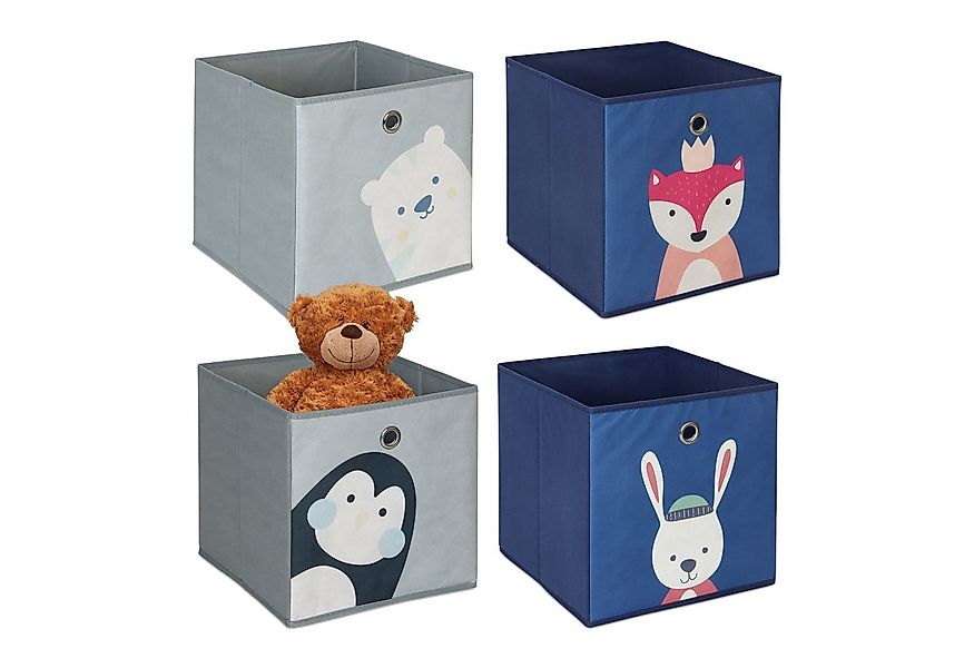 relaxdays Faltbox Kinder Aufbewahrungsboxen im 4er Set, B günstig online kaufen