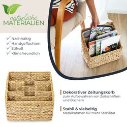 HMF Zeitungsständer Zeitungskorb geflochten aus Wasserhyazinthe, günstig online kaufen