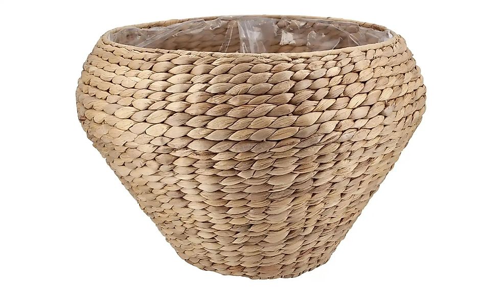 Übertopf   ¦ braun ¦ Wasserhyazinthe,Kunststoff,Metall ¦ Maße (cm): H: 28 günstig online kaufen