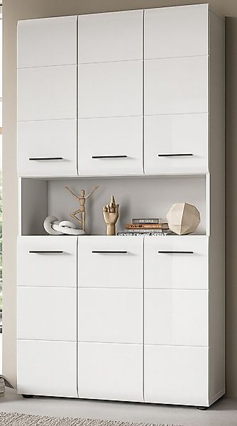 Inn.Furn Hochschrank Cover (Bad- und Mehrzweckschrank in weiß Hochglanz, 6- günstig online kaufen