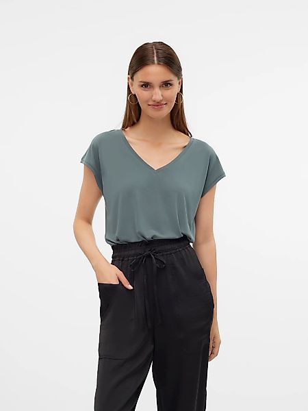 Vero Moda V-Shirt "VMFILLI SS V-NECK TEE GA NOOS" Materialmix, relaxed fit günstig online kaufen