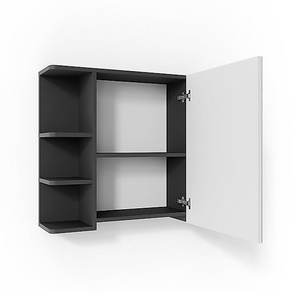 Vicco Badezimmerspiegelschrank Fynn, Anthrazit/Weiß, 80 x 64 cm günstig online kaufen