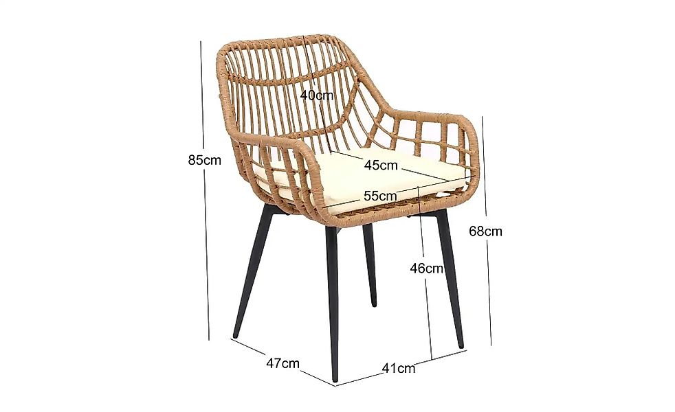 Stuhl 2er-Set  Hanoi ¦ braun ¦ Maße (cm): B: 57 H: 84 Stühle > Rattanstühle günstig online kaufen