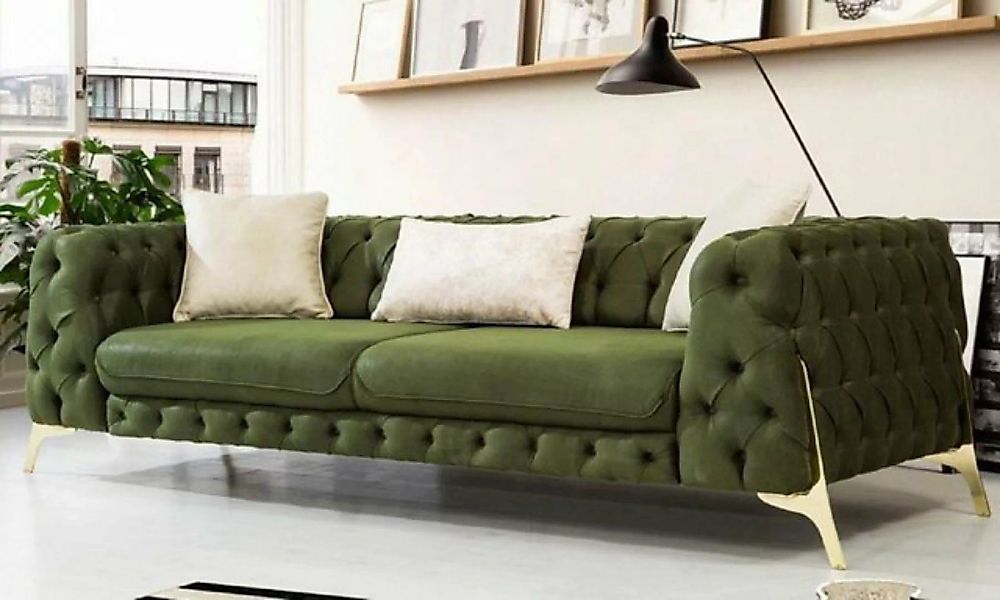 Casa Padrino Chesterfield-Sofa Luxus Chesterfield Schlafsofa Dunkelgrün / G günstig online kaufen
