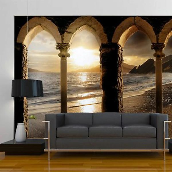 artgeist Fototapete Schloss am Strand mehrfarbig Gr. 100 x 70 günstig online kaufen
