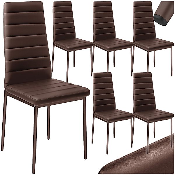 tectake Esszimmerstuhl Küchenstühle Kunstleder (Set., 6 günstig online kaufen