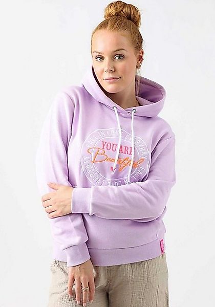 Zwillingsherz Kapuzensweatshirt mit "You are Beautiful"-Stickerei und Schri günstig online kaufen