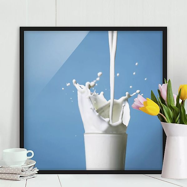 Bild mit Rahmen Küche - Quadrat Milk günstig online kaufen