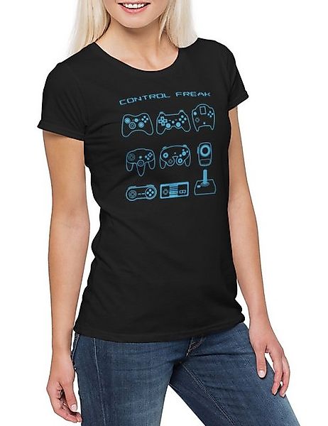 Urban Backwoods Print-Shirt Control I Damen T-Shirt Retro Gamer Controller günstig online kaufen