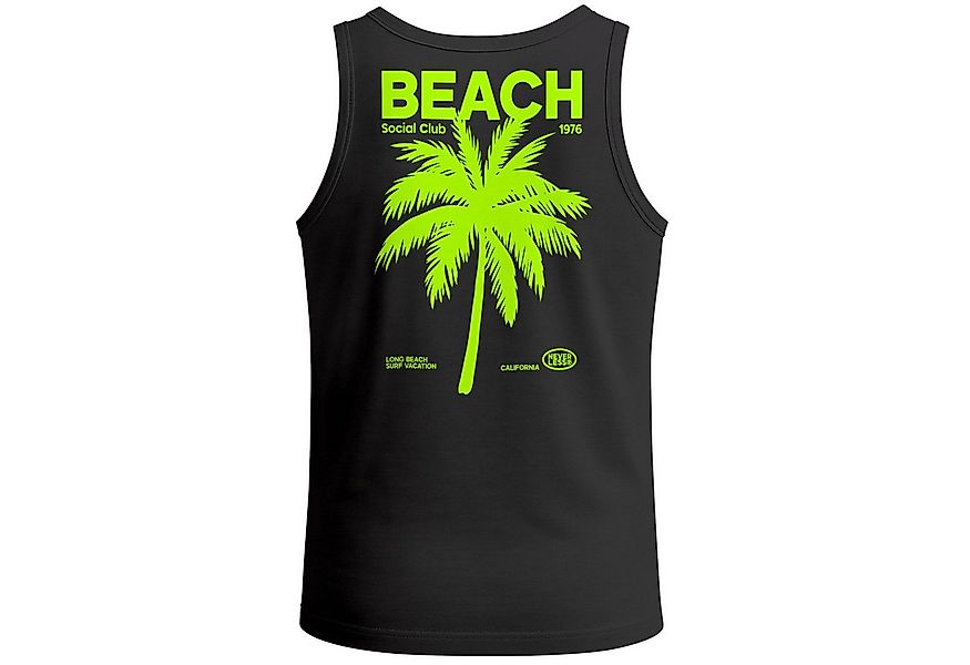 Neverless Tanktop Herren Tank-Top Backprint Beach Social Club Retro Sommer günstig online kaufen