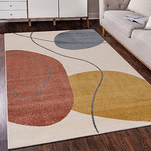 Mazovia Designteppich Modern Teppich Kurzflor Wohnzimmerteppich Japandi Sca günstig online kaufen