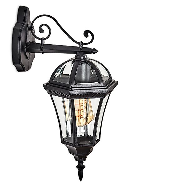 hofstein Außen-Wandleuchte Außenwandlampe aus Metall/Glas in günstig online kaufen