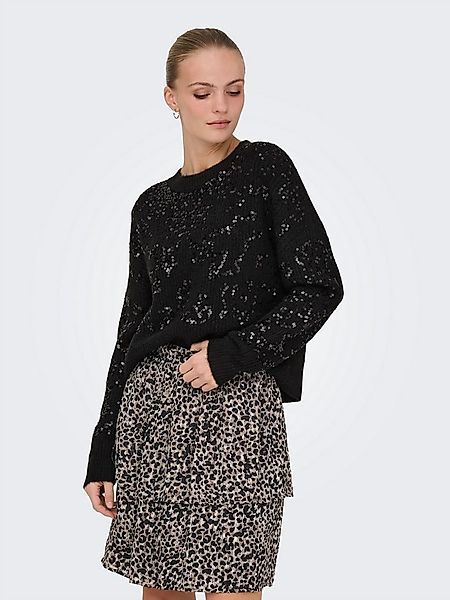 ONLY Rundhalspullover ONLALTA LS SEQUIN O-NECK KNT günstig online kaufen