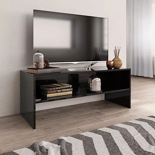 Tv-schrank Hochglanz-schwarz 100 X 40 X 40 Cm Spanplatte günstig online kaufen