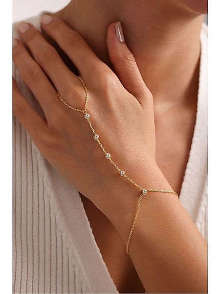 Nisan Ketten und Armband Set, Silber Handkette Goldbeschichtete Şahmeran mi günstig online kaufen