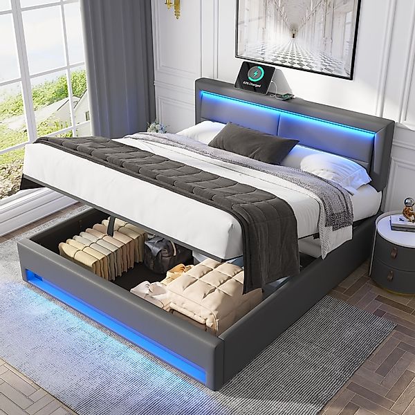 HAUSS SPOLE Polsterbett 140x200cm, mit USB-Anschluss, günstig online kaufen