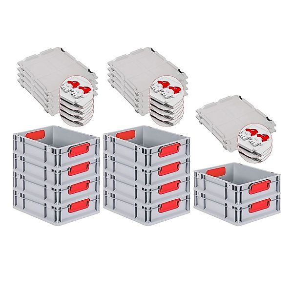 PROREGAL Spar Set 10x Eurobox Nextgen Color Mit Scharnierdeckel & Schiebesc günstig online kaufen