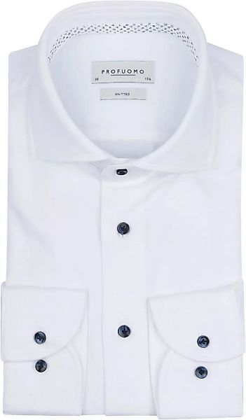 Profuomo Hemd Knitted Single Jersey Weiß - Größe 40 günstig online kaufen