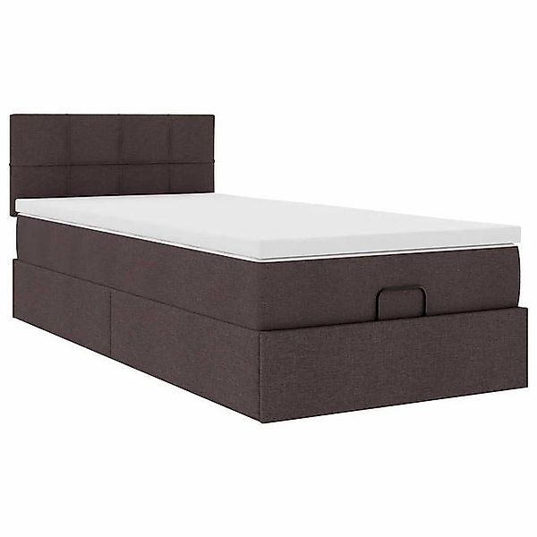 vidaXL Bett Ottoman-Bett mit Matratze Dunkelbraun 90x200 cm Stoff günstig online kaufen