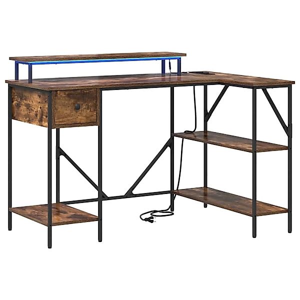 vidaXL Schreibtisch Räuchereiche 120 x 79 x 86,5 cm Holzwerkstoff 859402 günstig online kaufen
