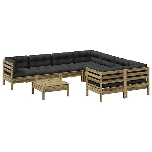 vidaXL 9-Tlg Garten-Sofagarnitur mit Kissen Kiefernholz Imprägniert 3299376 günstig online kaufen