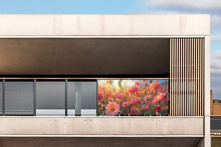 MuchoWow Balkonsichtschutz Blumen - Rosen - günstig online kaufen
