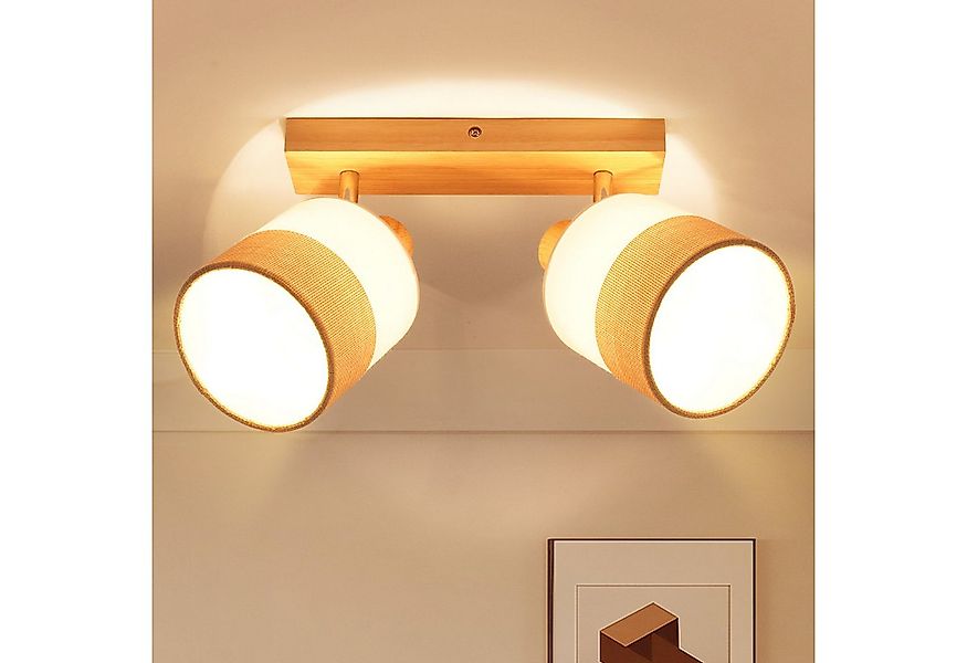 Nettlife Deckenstrahler Wohnzimmer Holz 1/2/3/4 Flammig E14 Vintage Deckenl günstig online kaufen