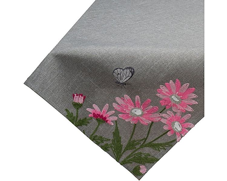 matches21 HOME & HOBBY Tischdecke Tischdecke DAVINA Stickerei Blüten pink P günstig online kaufen