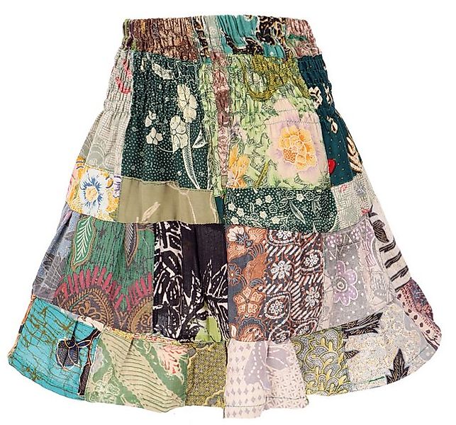 Guru-Shop Minirock Weit schwingender upcyceling Patchwork.. alternative Bek günstig online kaufen