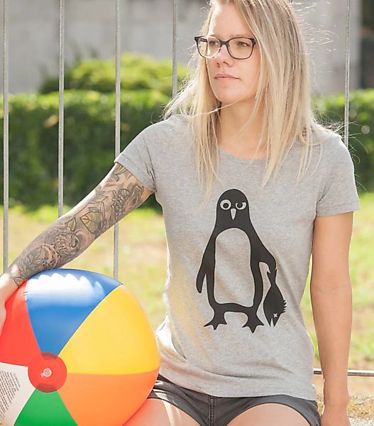 Pinguin Paul - Frauen Fair Wear Shirt - Heather Grey günstig online kaufen