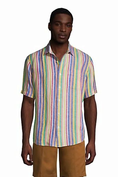 Leinenhemd mit kurzen Ärmeln, Classic Fit, Herren, Größe: XXL Normal, Sonst günstig online kaufen